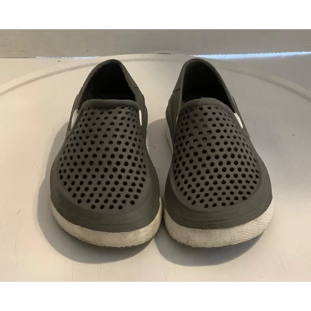 First Steps‎ by Stepping Stones Slip On Garden Clogs Shoes Toddler 6 Gray White